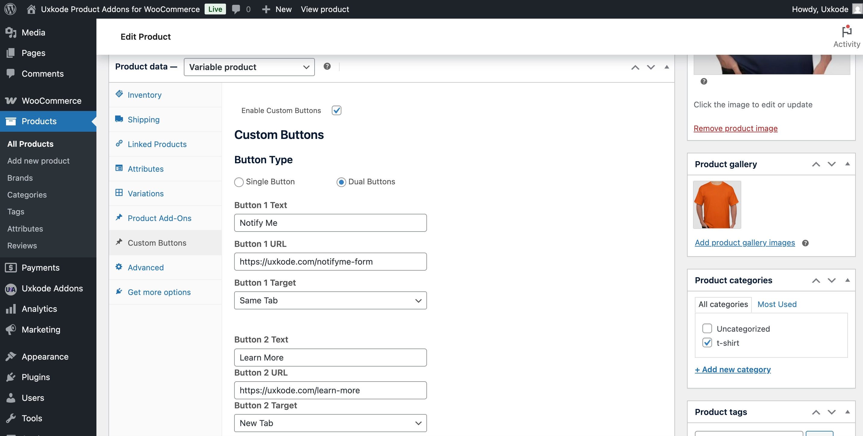 Custom Buttons Data Tab Image